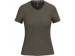 Kariban K 381 Dámské tričko s&nbsp;výstřihem do V 20.K381 dark khaki