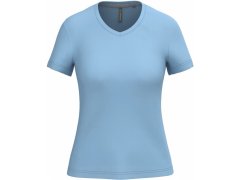Kariban K 381 Dámské tričko s výstřihem do V 20.K381 sky blue