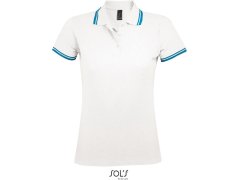 SOL´S Pasadena Women Dámské piqué polo 25.0578 white/aqua