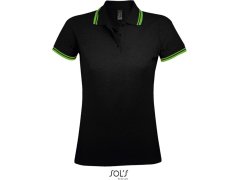 SOL´S Pasadena Women Dámské piqué polo 25.0578 black/lime
