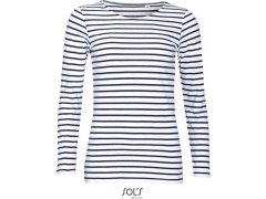 SOL´S Marine Women Dámské pruhované tričko s&nbsp;dlouhým rukávem 25.1403 white/navy