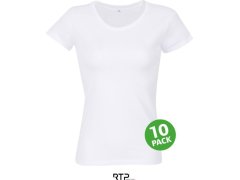 RTP Tempo 185 Women Dám. tričko pro dig. potisk z bio bav., 10 ks 25.3257 white