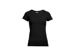 Promodoro 3086 Dámské tričko Slim Fit s výstřihem do V 40.3086 black