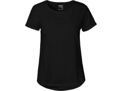 Neutral O 80012 Dámské bio tričko s ohrnutými rukávy 77.8012 black