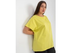 Lehké limetkové dámské tričko plus size volného střihu