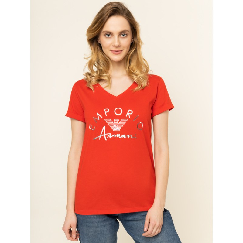 Dámské tričko 164334 0P291 00074 červená - Emporio Armani - Dámské oblečení trika
