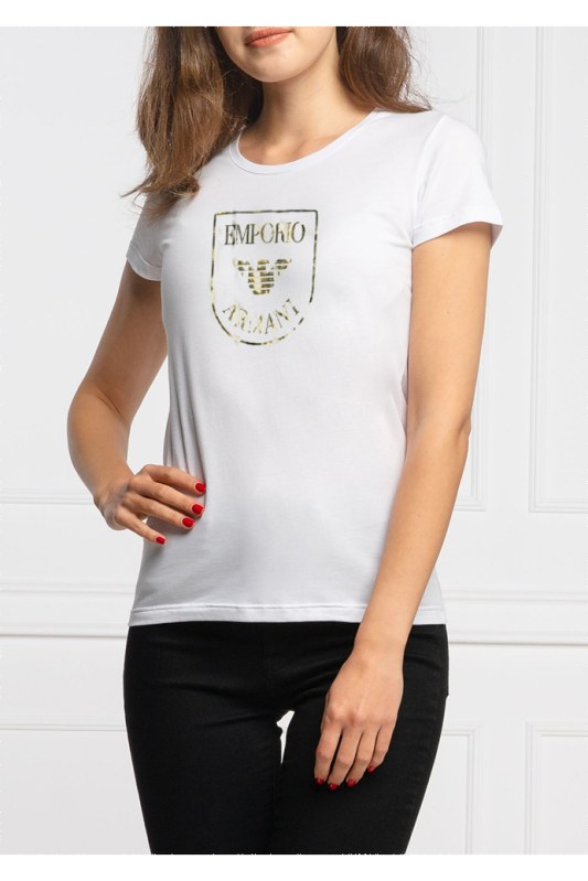 Dámské triko s krátkým rukávem - 164340 2R255 00010 - bílá - Emporio Armani - Dámské oblečení trika