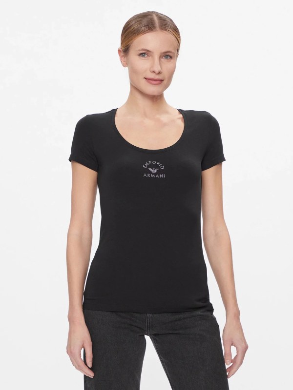 Dámské tričko 163377 4R223 00020 černé - Emporio Armani - Dámské oblečení trika