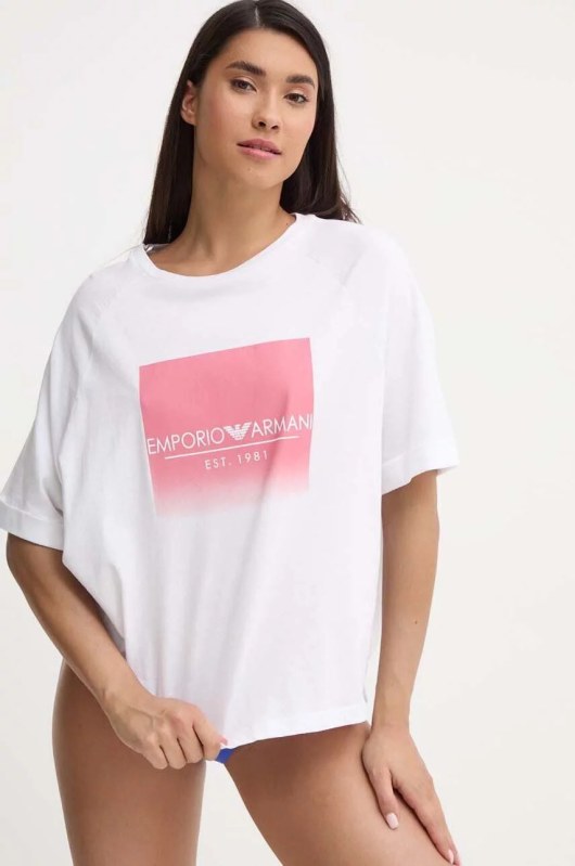 Dámské tričko 164829 4R255 00010 bílé - Emporio Armani
