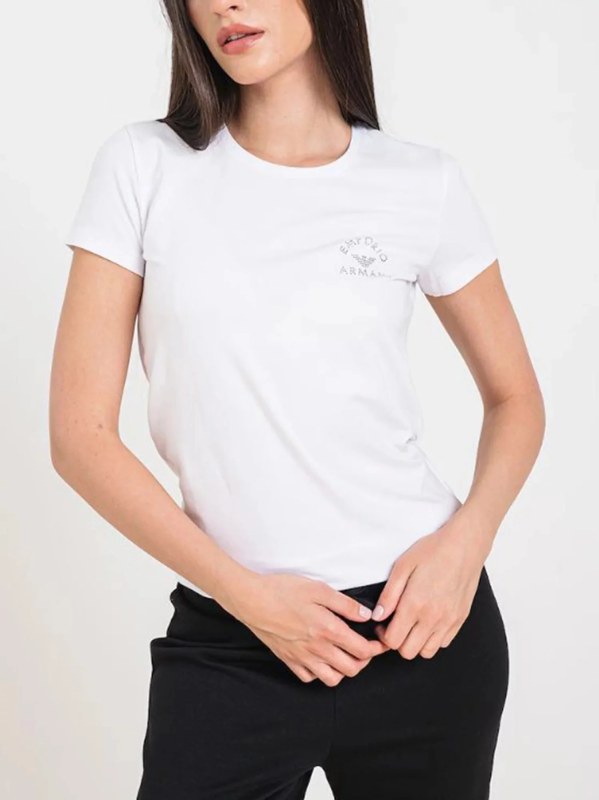 Dámské tričko 163139 4R223 00010 bílé - Emporio Armani - Dámské oblečení trika