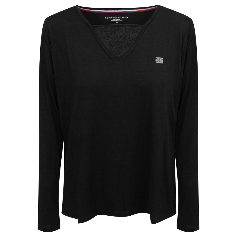 Dámské Tričko s dlouhým rukávem UW0UW01981-BEH - Tommy Hilfiger - Dámské oblečení trika