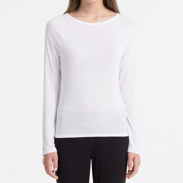 Dámské Tričko s dlouhým rukávem QS5493E - Calvin Klein Dámské Tričko s dlouhým rukávem QS5493E - Calvin Klein - Dámské oblečení trika