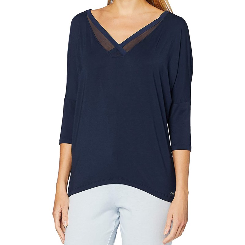 Dámské Tričko s 3/4 rukávem QS5780E - Calvin Klein Dámské Tričko s 3/4 rukávem QS5780E - Calvin Klein - Dámské oblečení trika