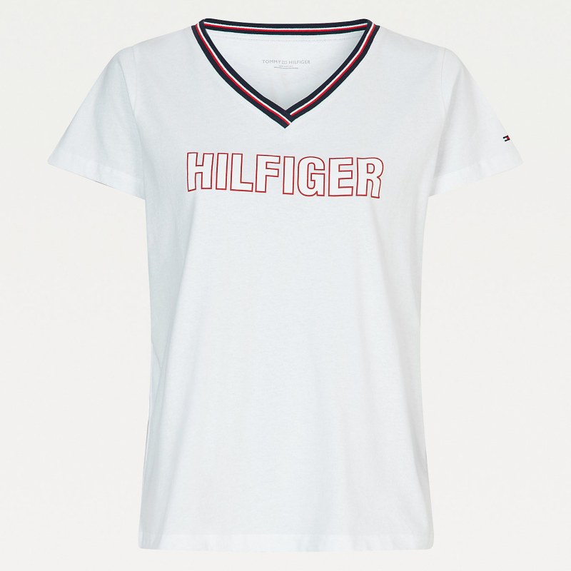 Dámské Tričko s krátkým rukávem UW0UW02983-YBR - Tommy Hilfiger Dámské Tričko s krátkým rukávem UW0UW02983-YBR - Tommy Hilfiger - Dámské oblečení trika