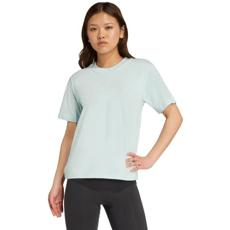 Dámské bavlněné tričko adidas Essentials Small Logo světle modrá JY4965