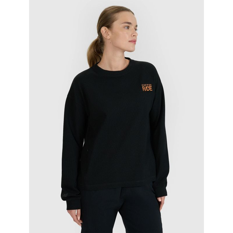 Dámské tričko oversize s&nbsp;potiskem a&nbsp;dlouhým rukávem 4F 4FWSS25TLONF393-20S - Dámské oblečení trika