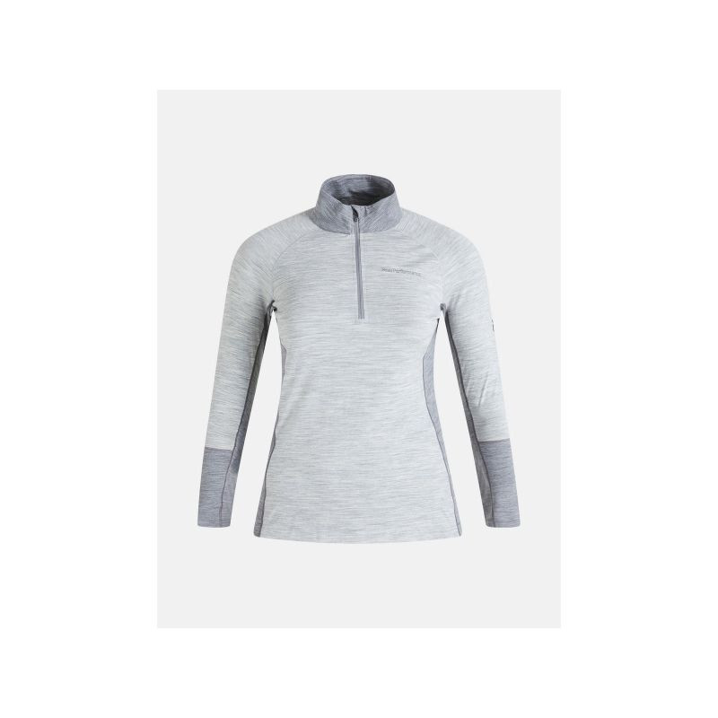 Peak Performance W Magic Half Zip termo tričko šedé - Dámské oblečení trika