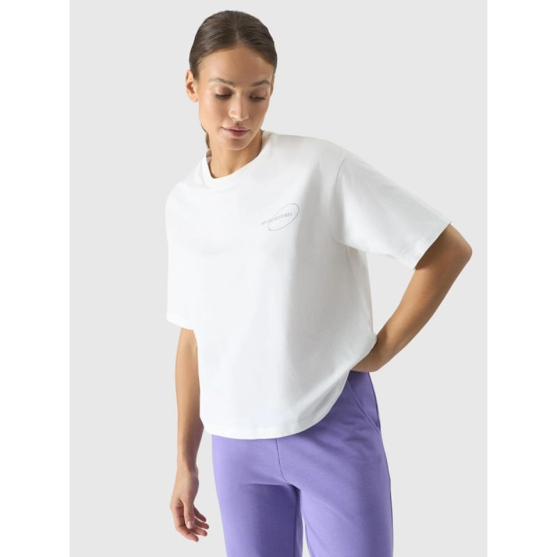 Dámské tričko oversize s potiskem 4F 4FRSS24TTSHF2089-11S