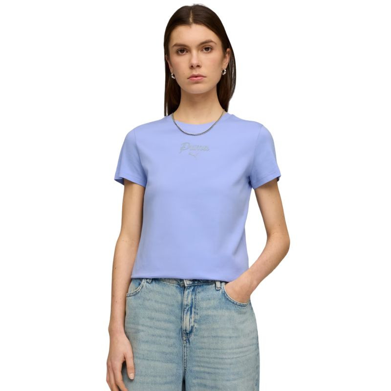 Dámské tričko Puma ESS Script Tee purple 691760 60 - Dámské oblečení trika