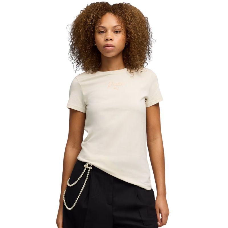Dámské tričko Puma ESS Script Tee beige 691760 87