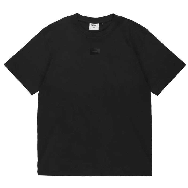 Tričko Prosto Jacquard Label KL261MTEE1042, černé, velikost L