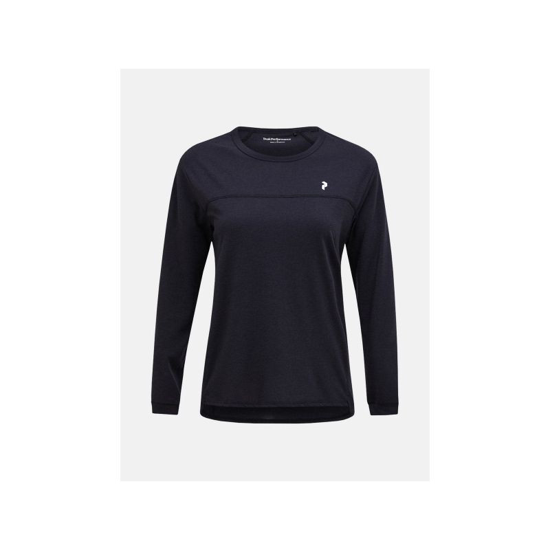Tričko PEAK PERFORMANCE W Trail Wool Blend LS, černé