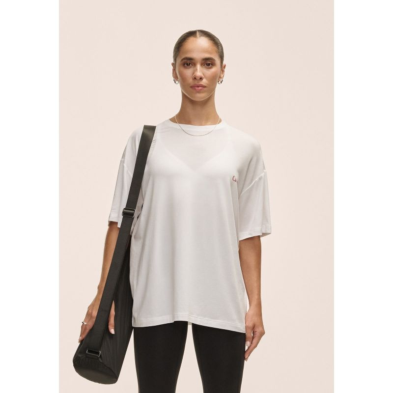 Dámské tričko Casall Oversized Cotton Blend Tee, bílé - Dámské oblečení trika