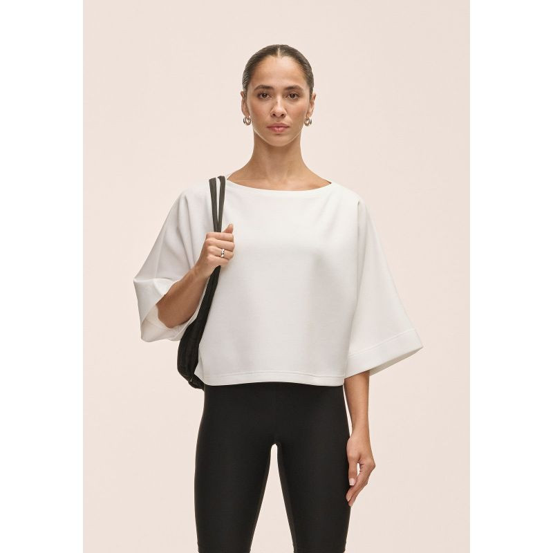 Dámské tričko Casall Aria Cropped Boatneck, bílé