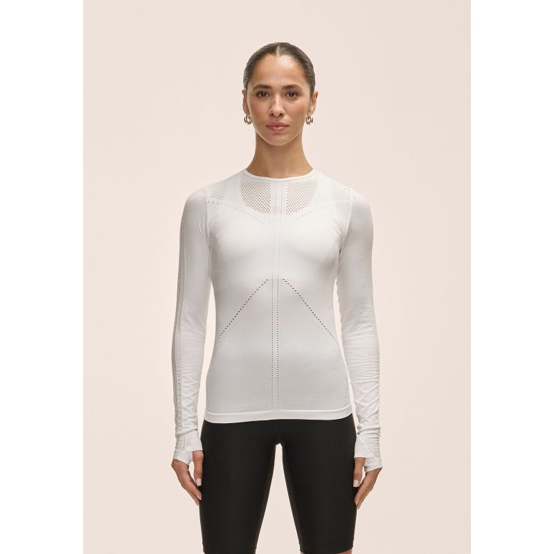 Dámské tričko Casall Maze Long Sleeve, bílé