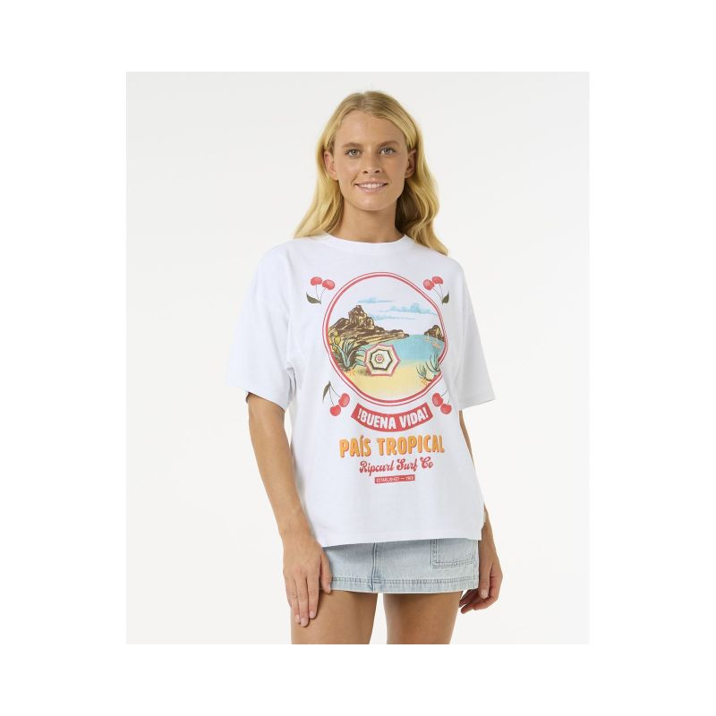 Tričko RIP CURL Cove Heritage Tee, bílé