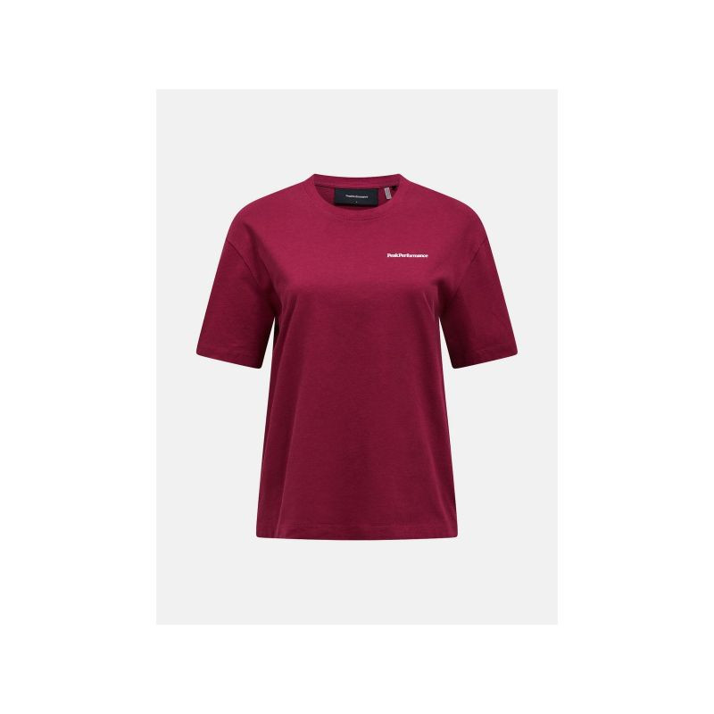 Tričko PEAK PERFORMANCE W Graphic Tee v barvě bordó
