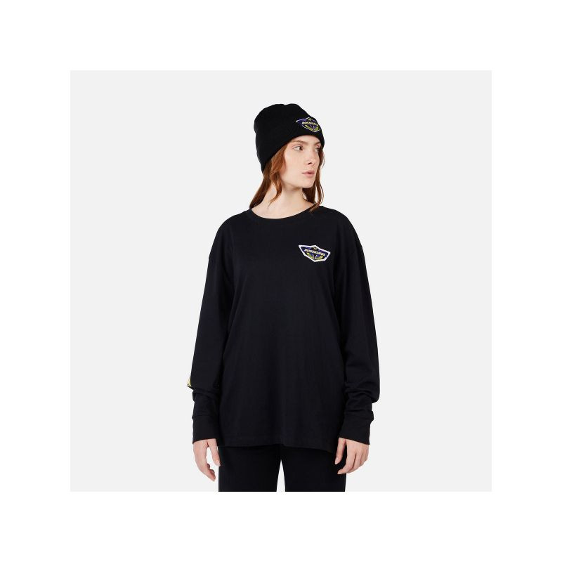 Unisexové tričko ROSSIGNOL SUPER LS TEE, černé - Dámské oblečení trika