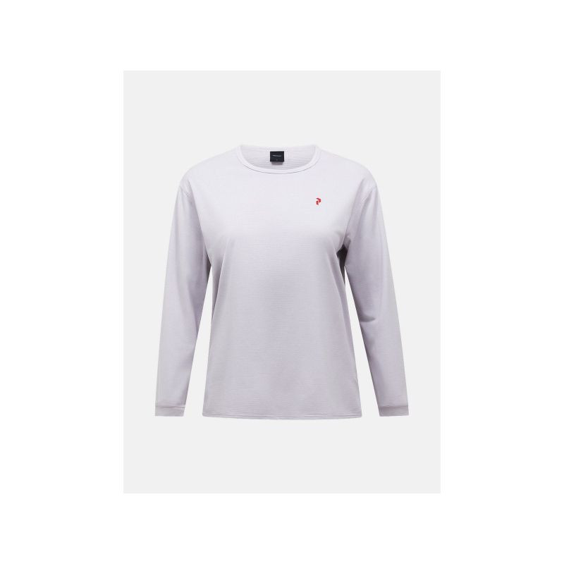 Dámské tričko PEAK PERFORMANCE W Trail Longsleeve, šedá barva