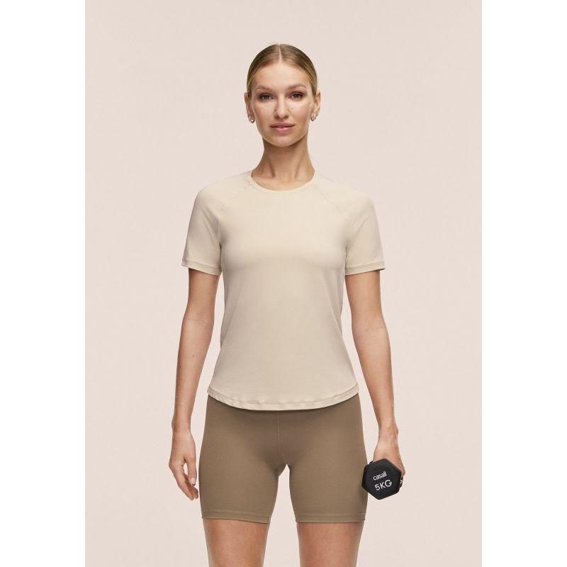 Dámské tričko CASALL Essential Tee, barva: béžová - Dámské oblečení trika