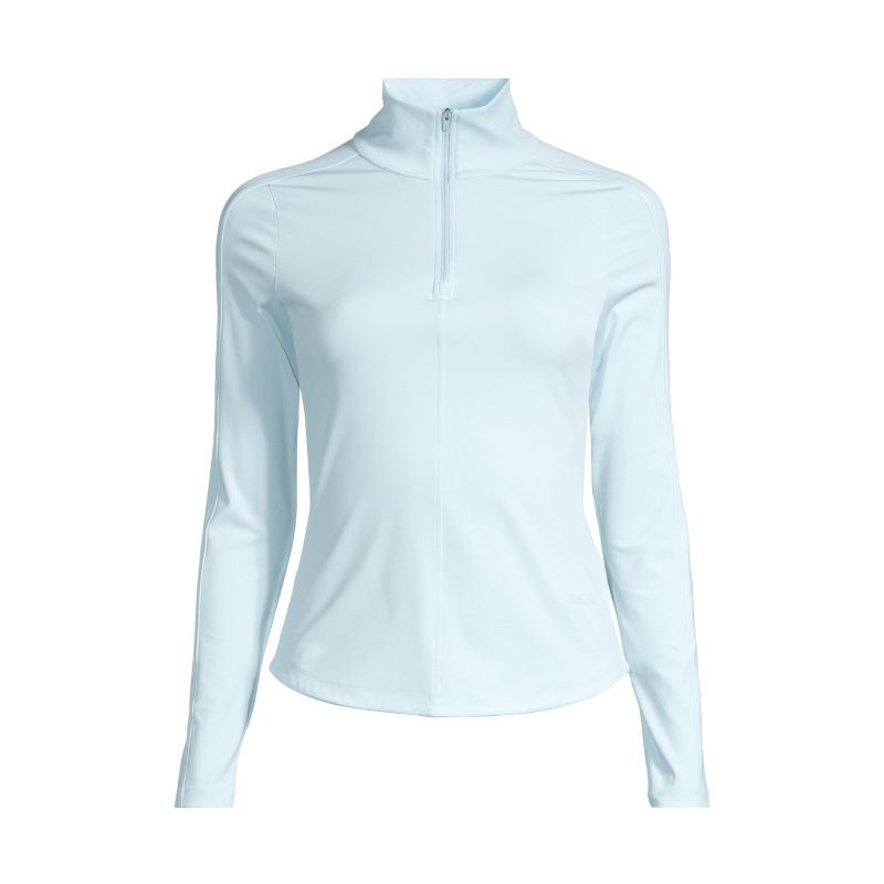 Dámské tričko CASALL Serene Half Zip Long Sleeve, modrá barva - Dámské oblečení trika