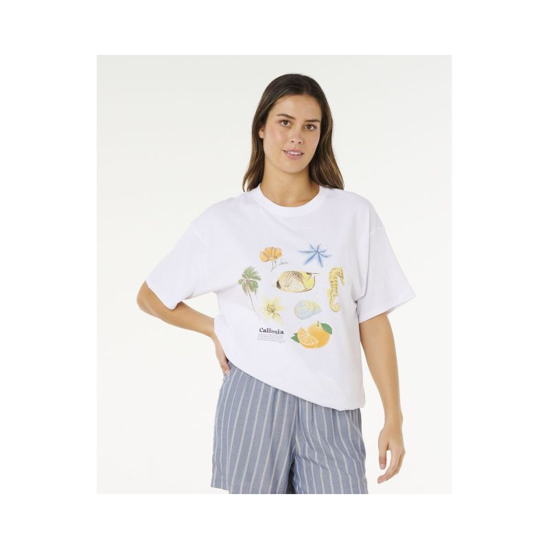 Dámské tričko RIP CURL Poolside Heritage Tee, bílé
