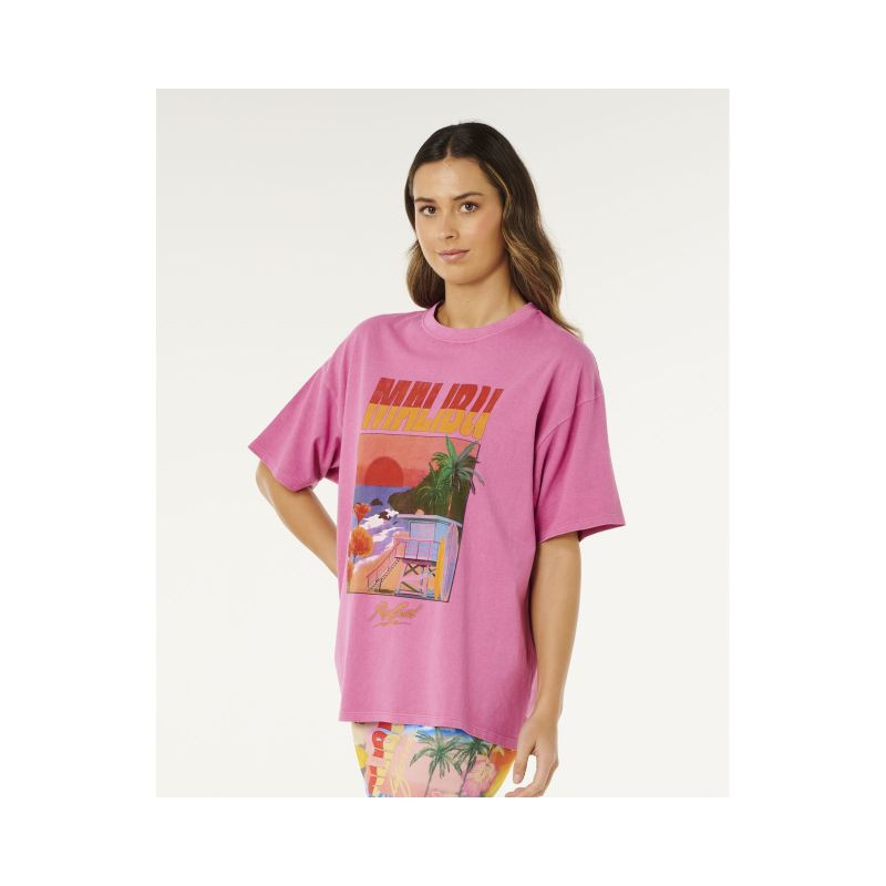 Dámské tričko RIP CURL Hayley O Heritage Tee, růžové - Dámské oblečení trika
