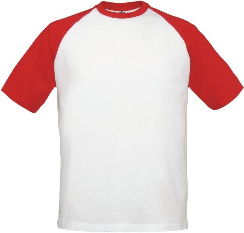 B&C Base-Ball Raglánové kontrastní tričko 01.0020 white/red - Dámské oblečení trika