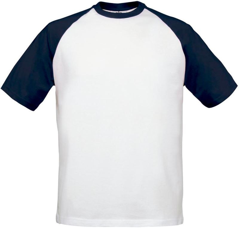 B&C Base-Ball Raglánové kontrastní tričko 01.0020 white/navy - Dámské oblečení trika