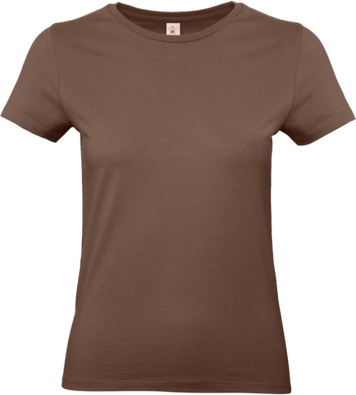 B&C #E190 /women Dámské tričko z těžké bavlny 01.004T chocolate