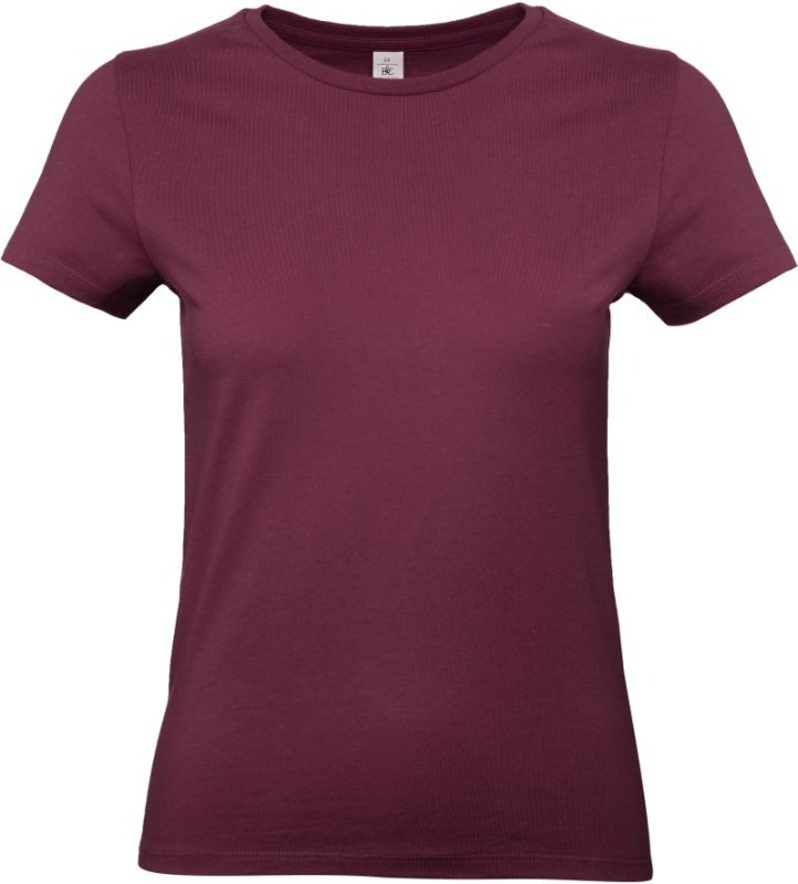 B&C #E190 /women Dámské tričko z těžké bavlny 01.004T burgundy