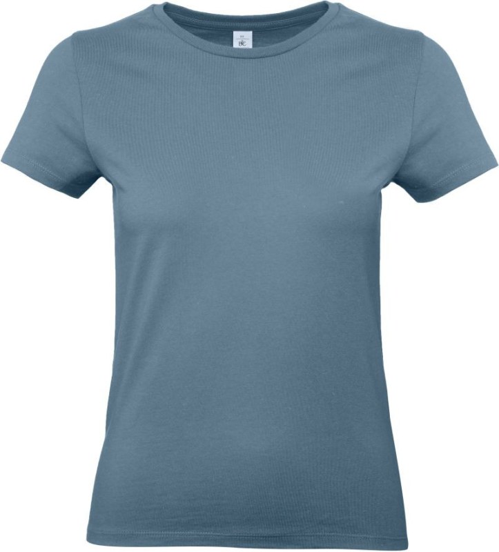 B&C #E190 /women Dámské tričko z těžké bavlny 01.004T stone blue