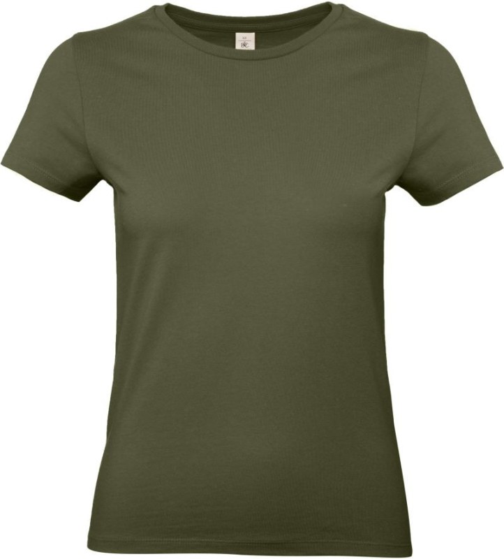 B&C #E190 /women Dámské tričko z těžké bavlny 01.004T urban khaki