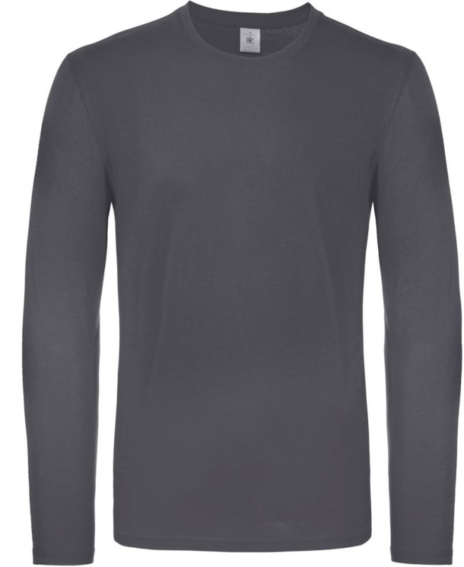 B&C #E150 LSL Tričko s dlouhým rukávem 01.005T dark grey