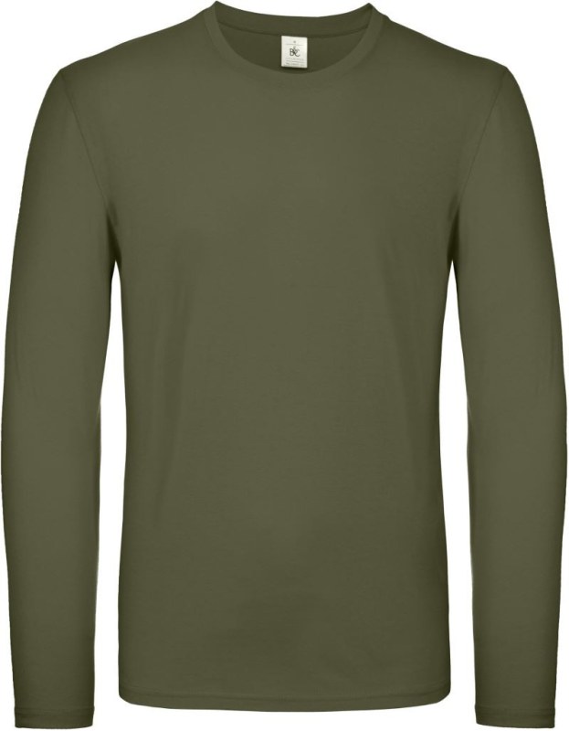 B&C #E150 LSL Tričko s dlouhým rukávem 01.005T urban khaki
