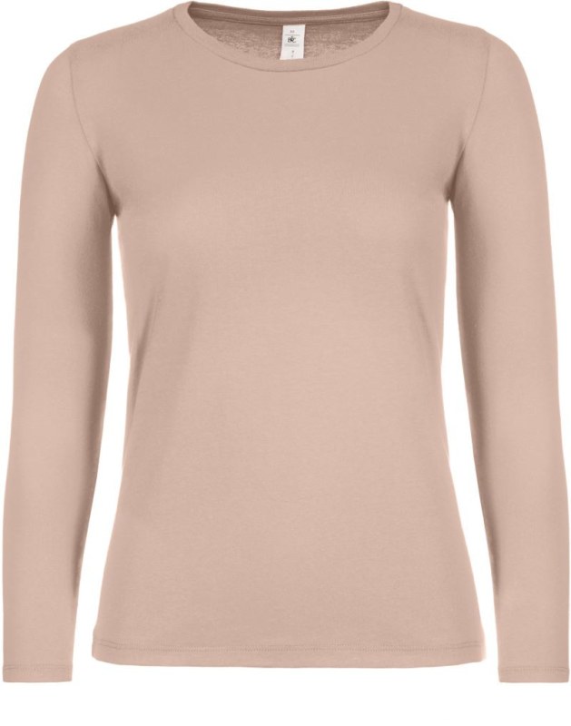 B&C #E150 LSL /women Dámské tričko s&nbsp;dlouhým rukávem 01.006T millennial pink - Dámské oblečení trika