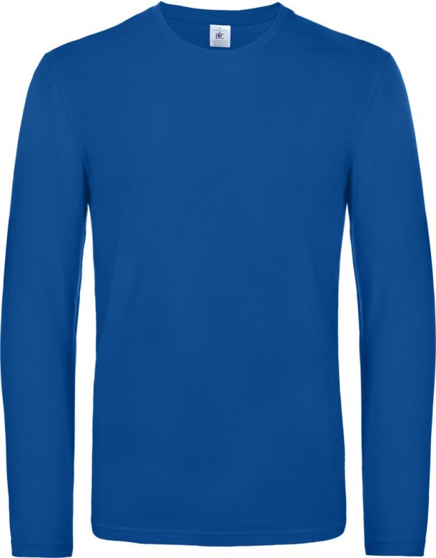 B&C #E190 LSL Tričko s dlouhým rukávem z těžké bavlny 01.007T royal blue