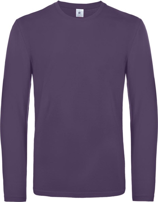 B&C #E190 LSL Tričko s dlouhým rukávem z těžké bavlny 01.007T urban purple