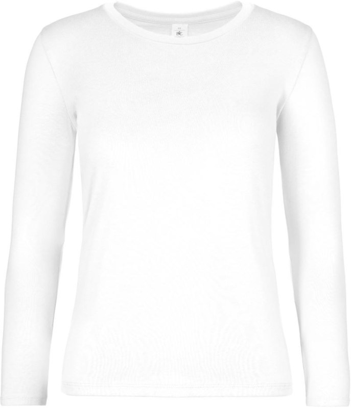 B&C #E190 LSL /women Dámské tričko z těžké bavlny s dl. rukávem 01.008T white