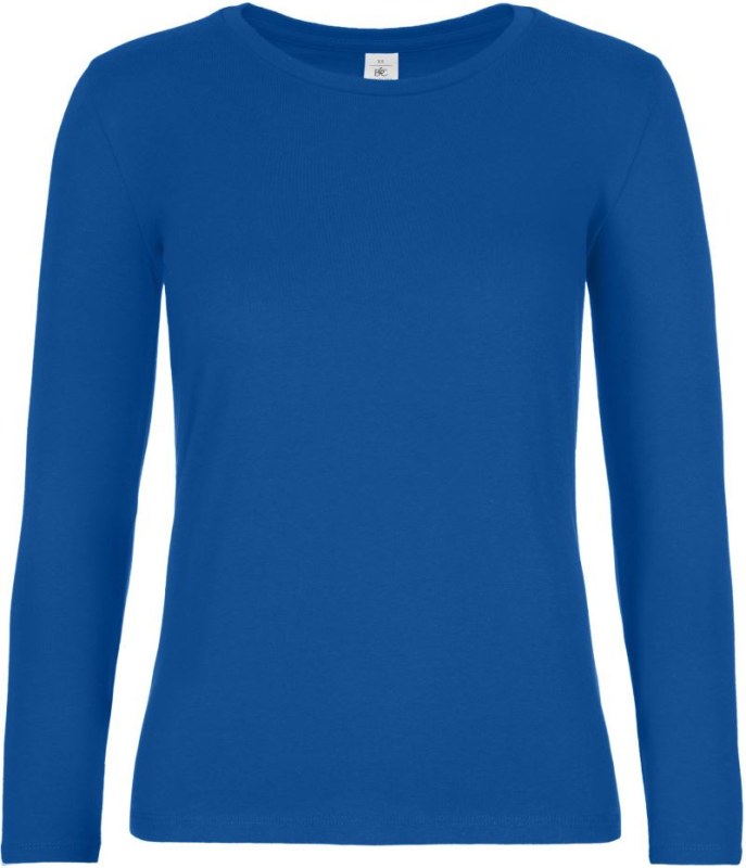 B&C #E190 LSL /women Dámské tričko z těžké bavlny s dl. rukávem 01.008T royal blue